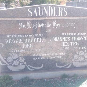 SAUNDERS Reggie Rodgers John 1906-1971 &amp; Johannes Francois Hester 1910-1990