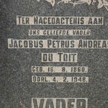 TOIT Jacobus Petrus Andreas, du 1860-1948
