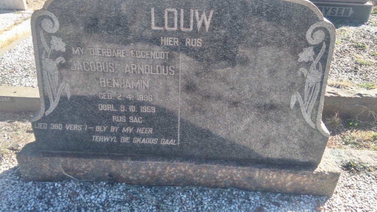 LOUW Jacobus Arnoldus Benjamin 1896-1959