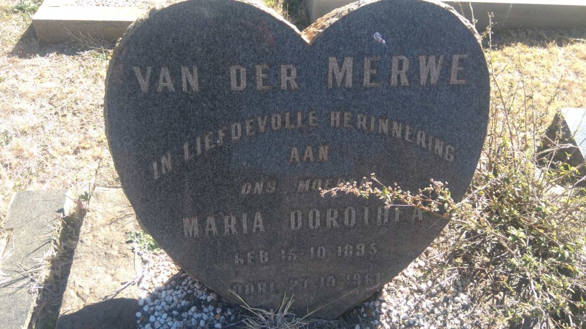 MERWE Maria Dorothea, van der 1895-1961