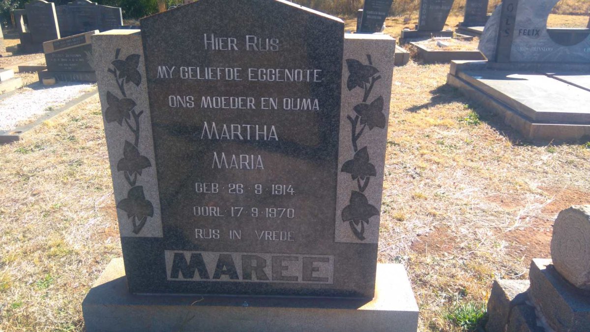 MAREE Martha Maria 1914-1970