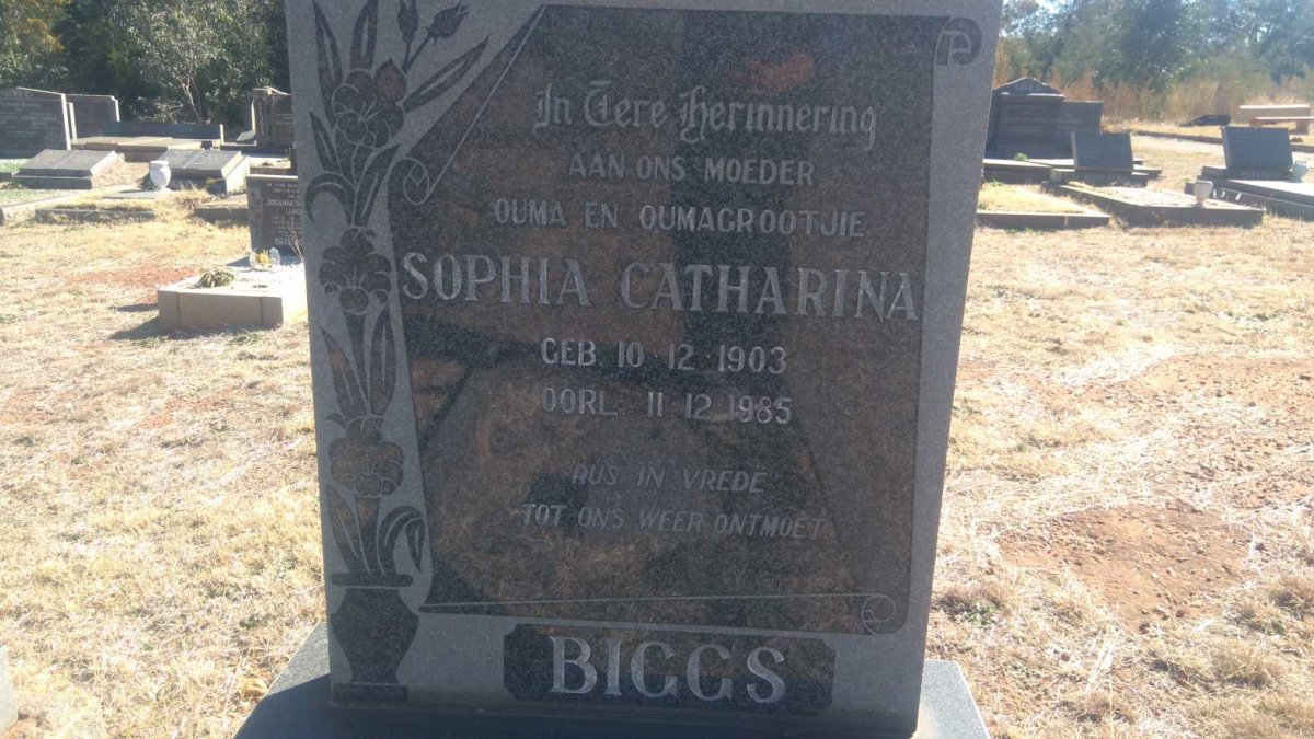 BIGGS Sophia Catharina 1903-1985