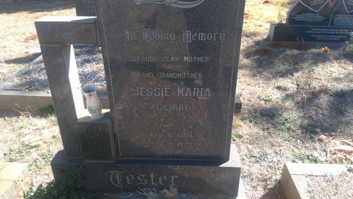 TESTER Jessie Maria nee GILVARY 1884-1972