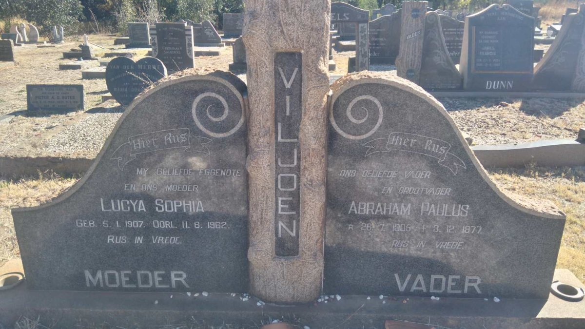 VILJOEN Abraham Paulus 1905-1977 &amp; Lucya Sophia 1907-1962