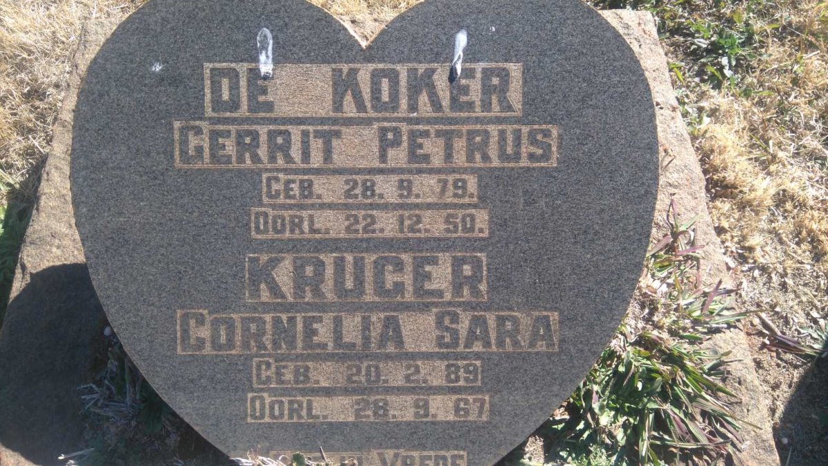 KOKER Gerrit Petrus, de 1879-1950 &amp; Cornelia Sara KRUGER 1889-1967