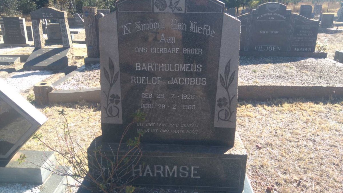 HARMSE Bartholomeus Roelof Jacobus 1926-1963