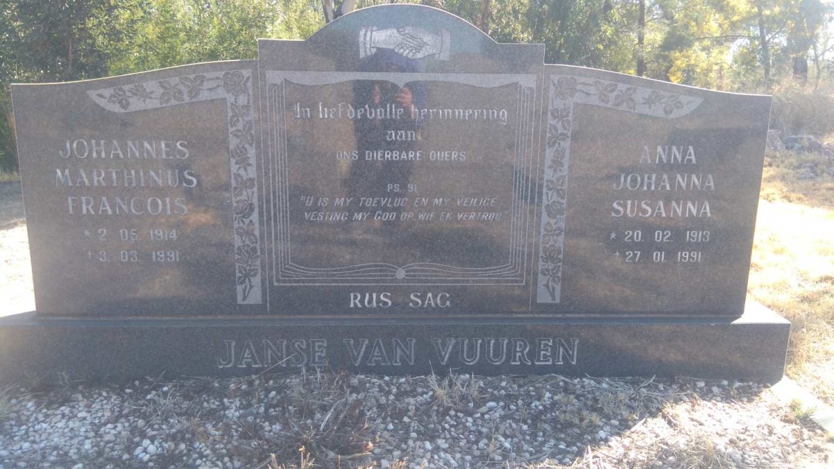 VUUREN Johannes Marthinus Francois, Janse van 1914-1991 &amp; Anna Johanna Susanna 1913-1991