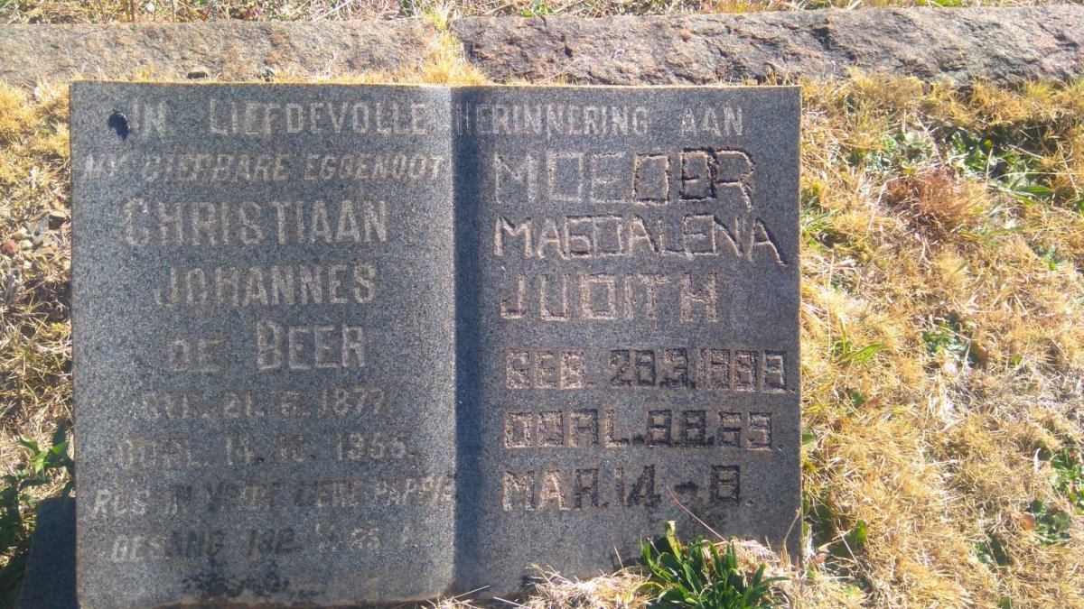 BEER Christiaan Johannes, de 1877-1955 &amp; Magdalena Judith 1888-1969