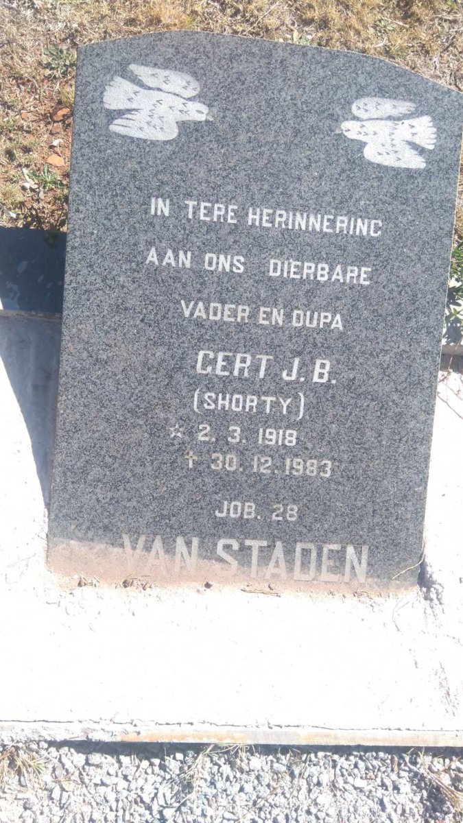 STADEN Gert J.B., van 1918-1983