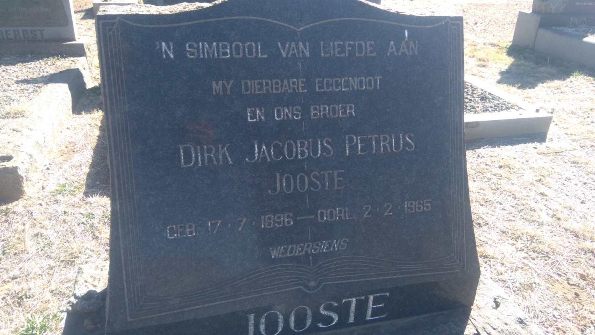 JOOSTE Dirk Jacobus Petrus 1896-1965