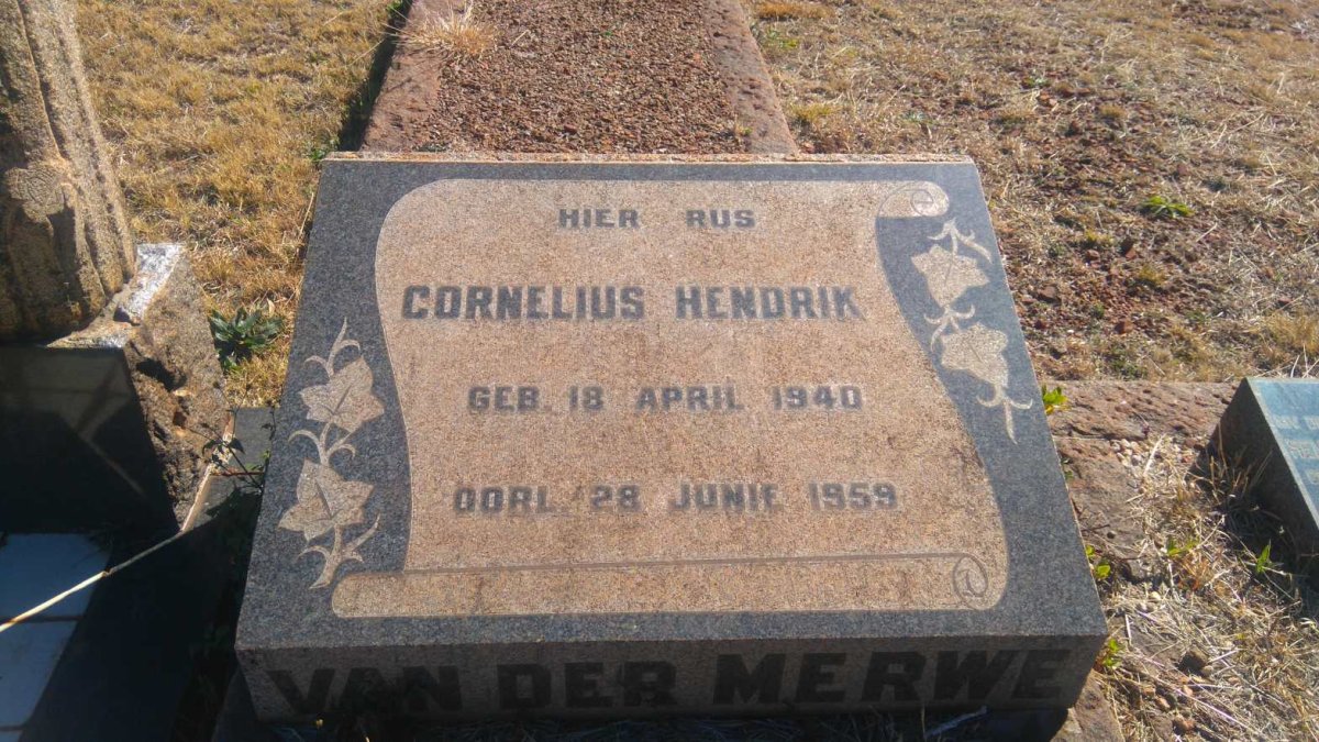 MERWE Cornelius Hendrik, van der 1940-1959