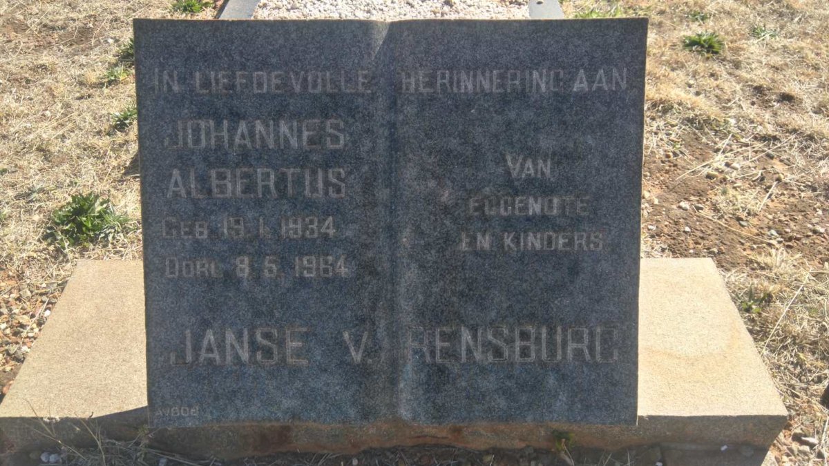 RENSBURG Johannes Albertus, Janse v. 1934-1964