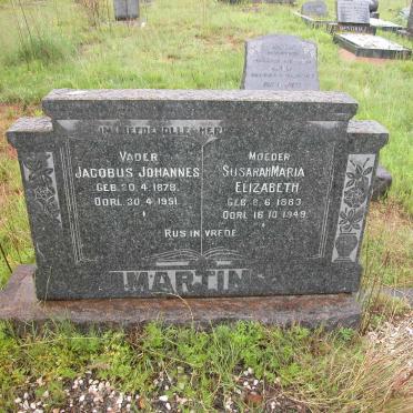 MARTINS Jacobus Johannes 1878-1951 &amp; Susarah Maria Elizabeth 1883-1949