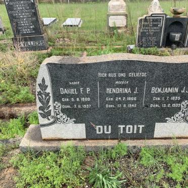 TOIT Daniel Francois Petrus, du 1860-1937 &amp; Hendrina Johanna 1866-1945