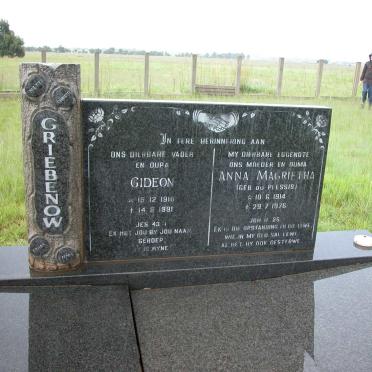GRIEBENOW Gideon 1910-1981 &amp; Anna Magrietha DU PLESSIS 1914-1976