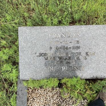 PLESSIS Francois, du 1951-1989