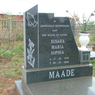 MAADE Susara Maria Sophia 1928-2006