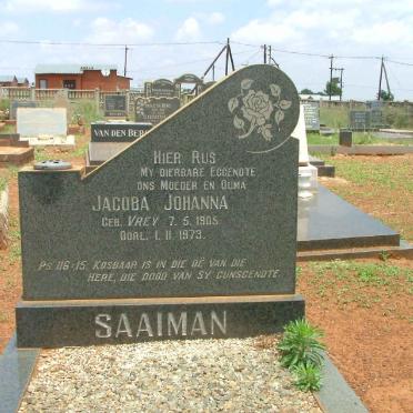 SAAIMAN Jacoba Johanna nee VREY 1905-1973