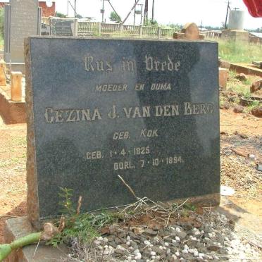 BERG Gezina J., van den nee KOK 1825-1894
