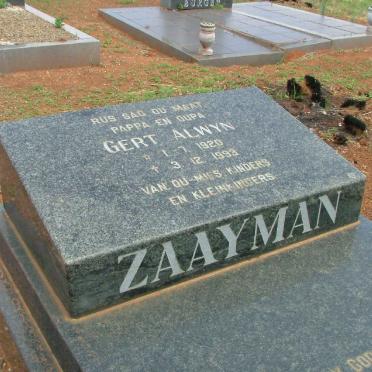 ZAAYMAN Gert Alwyn 1920-1993