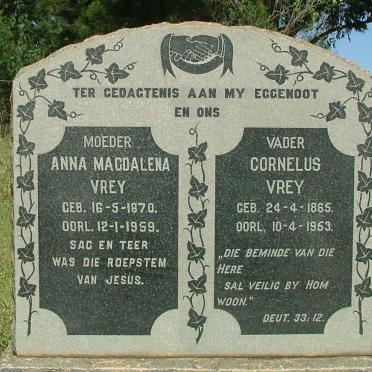 VREY Cornelus 1865-1953 &amp; Anna Magdalena 1870-1959