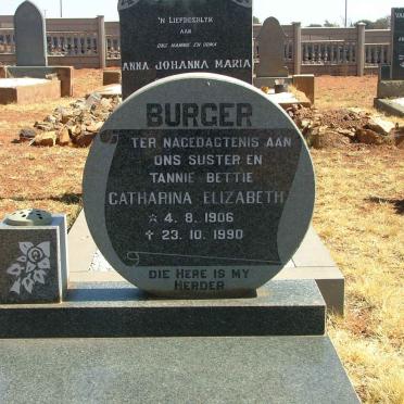 BURGER Catharina Elizabeth 1906-1990