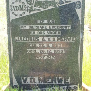 MERWE Jacobus A., v.d. 1853-1899