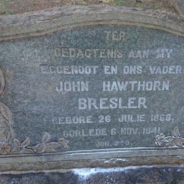 BRESLER John Hawthorn 1866-1941