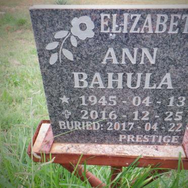 BAHULA Elizabeth Ann 1945-2016