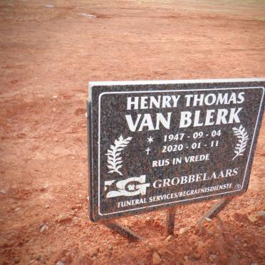 BLERK Henry Thomas, van 1947-2020