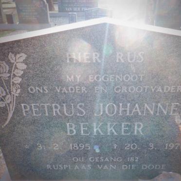 BEKKER Petrus Johannes 1895-1978