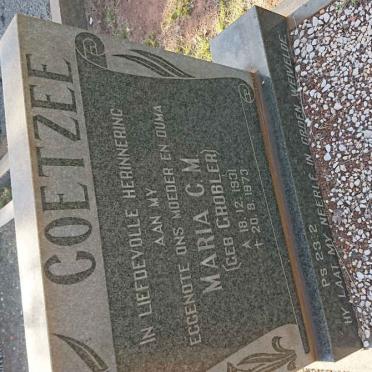 COETZEE Maria G.M. nee GROBLER 1931-1973