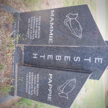 ETSEBETH Pappie 1925-2003 &amp; Mammie 1929-2000