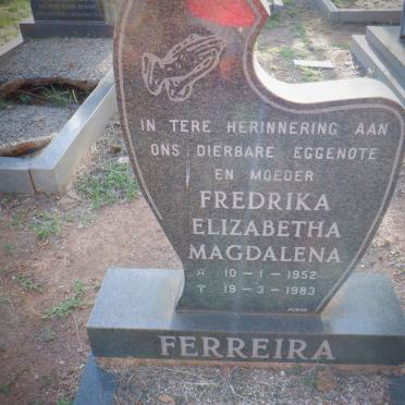 FERREIRA Fredrika Elizabetha Magdalena 1952-1983