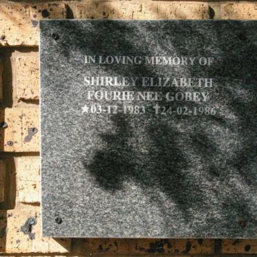 FOURIE Shirley Elizabeth nee GOBEY -1986