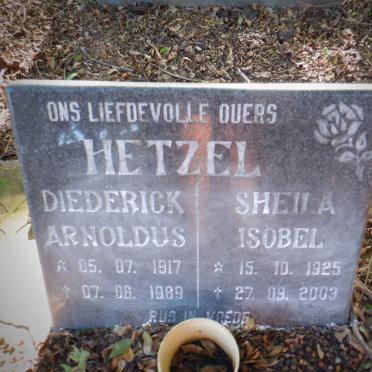 HETZEL Diederick Arnoldus 1917-1989 &amp; Sheila Isobel 1925-2003