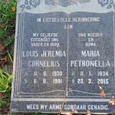HAASBROEK Louis Jeremia Cornelius 1930-1991 &amp; Maria Petronella 1934-2015