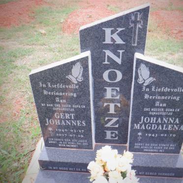 KNOETZE Gert Johannes 1940-2017 &amp; Johanna Magdalena 1943-