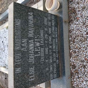 LEWIS Elsie Johanna Marthina nee ERASMUS 1915-1992