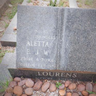 LOURENS Aletta E.J.W. nee BIERMAN 1901-1978