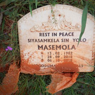 MASEMOLA Sinovolo Siyasamkela, GXABA 1982-2018