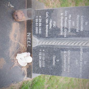 NELL S. 1938-2008 &amp; P.S.C. VAN RENSBURG 1933-2003