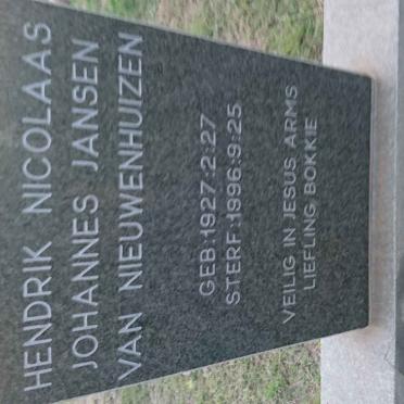 NIEUWENHUIZEN Hendrik Nicolaas Johannes, Jansen van 1927-1996