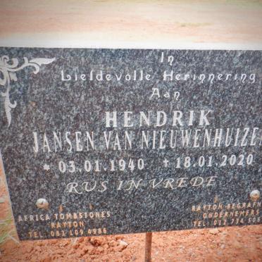 NIEUWENHUIZEN Hendrik, Jansen van 1940-2020