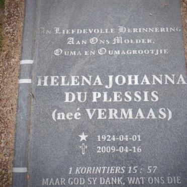 PLESSIS Helena Johanna, du nee VERMAAS 1924-2009