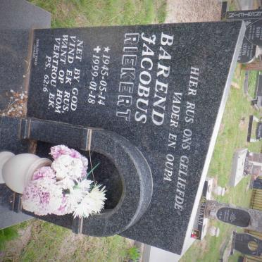 RIEKERT Barend Jacobus 1945-1999