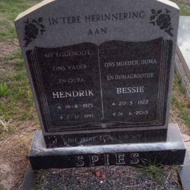 SPIES Hendrik 1925-1997 &amp; Bessie 1922-2015
