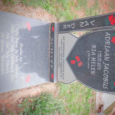 SCHYFF Adriaan Jacobus, van der 1950-2012 &amp; Ria Helen 1955-