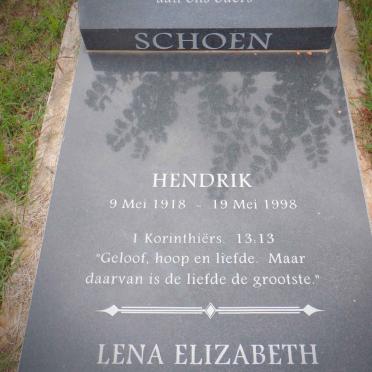 SCHOEN Hendrik 1918-1998 &amp; Lena Elizabeth SLOOTEN 1919-2016