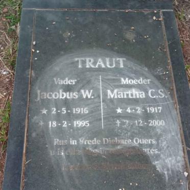 TRAUT Jacobus W. 1916-1995 &amp; Martha C.S. 1917-2000